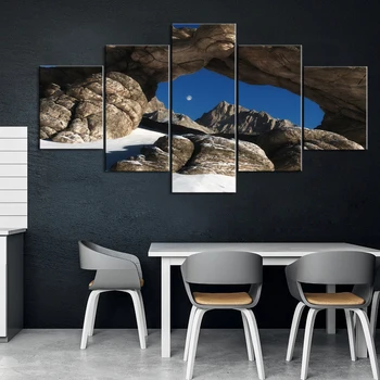 

5 Piece Decorative Painting Poster New Fashion Office Home Mural Snow Rock Art Scenery Painting Fanxin Wholesale