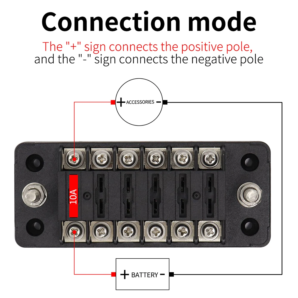 32V постоянного тока с источником питания от постоянного тока, 6-way Вход и Выход ATO или ATC предохранитель 1A для 20A для авто морской катер трехколесного велосипеда универсальный автомобильный держатель предохранителя