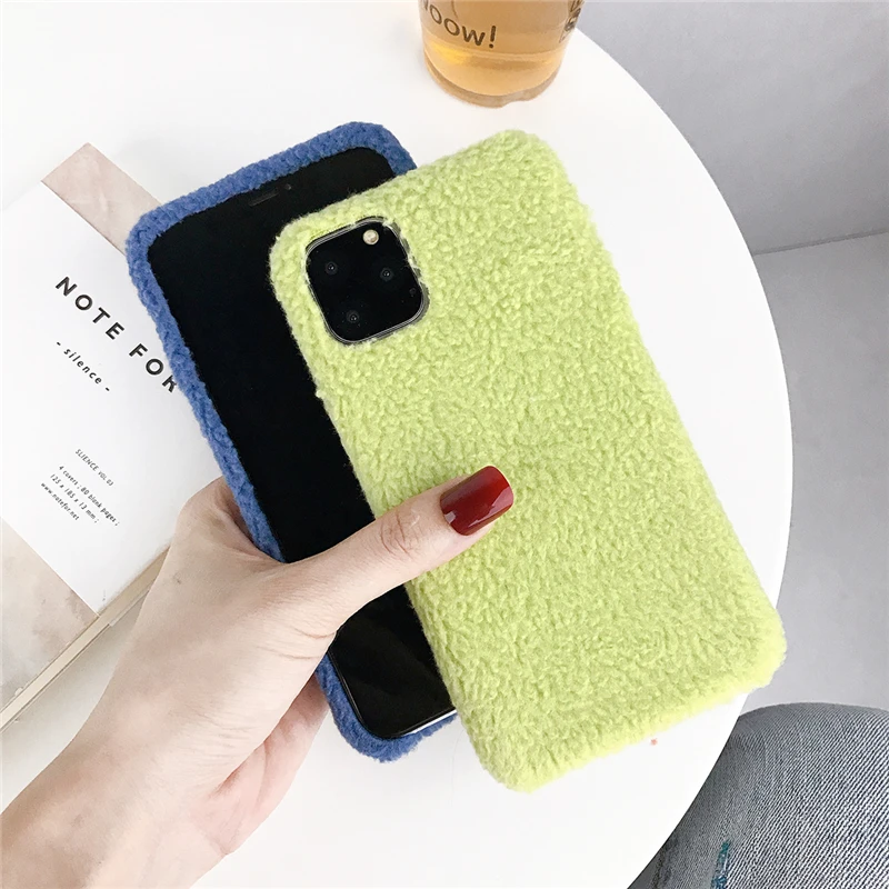 Moskado мягкий теплый зимний плюшевый чехол для телефона s для iphone 11 pro Max Модный чехол-накладка из искусственной кожи для iphone XS Max XR X 6 6S 7 8 Plus