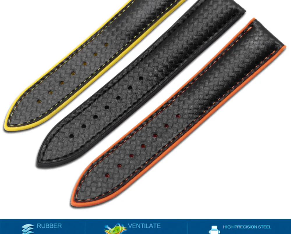 Carbon fiber pattern Silicone watchband black wristband adaptation Samsung galaxy watch Gear S2 S3 sport Quick release
