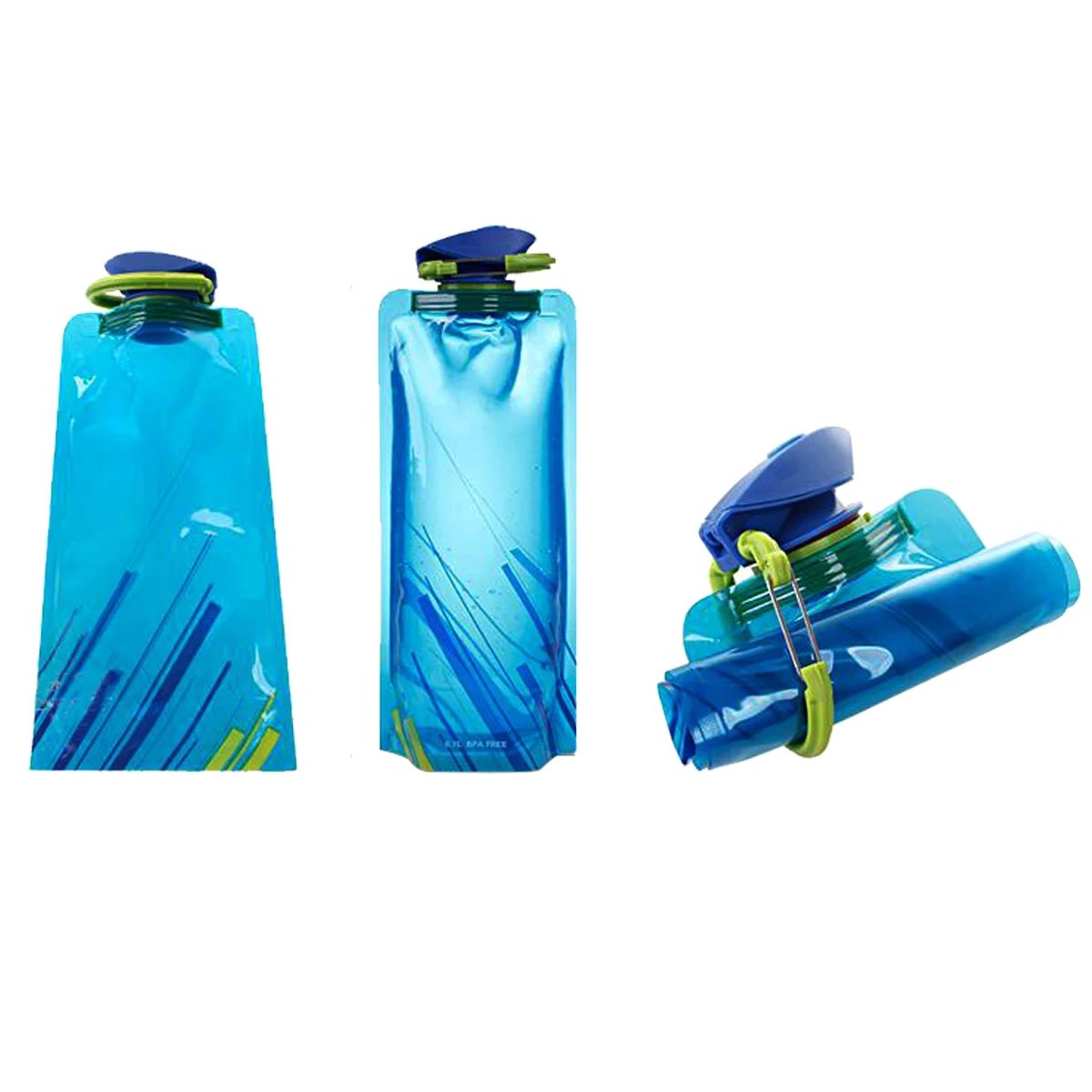 Foldable Water Bottle Outdoor Hiking Camping PE Water Bag Soft Flask Squeeze Portable Running Cycling Bags