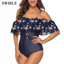 Женский сексуальный сдельный купальник, голубой полосатый купальный костюм для женщин, пляжный купальник в винтажном стиле, женский купальник