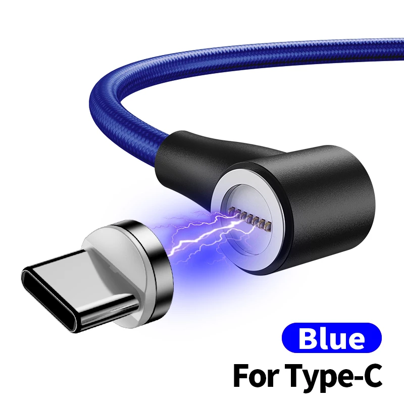2 м Магнитный кабель Micro usb type C адаптер зарядное устройство Быстрая зарядка для iPhone11 Pro XS Max Xiaomi зарядка магнит Android телефон шнур - Цвет: Blue For Type C