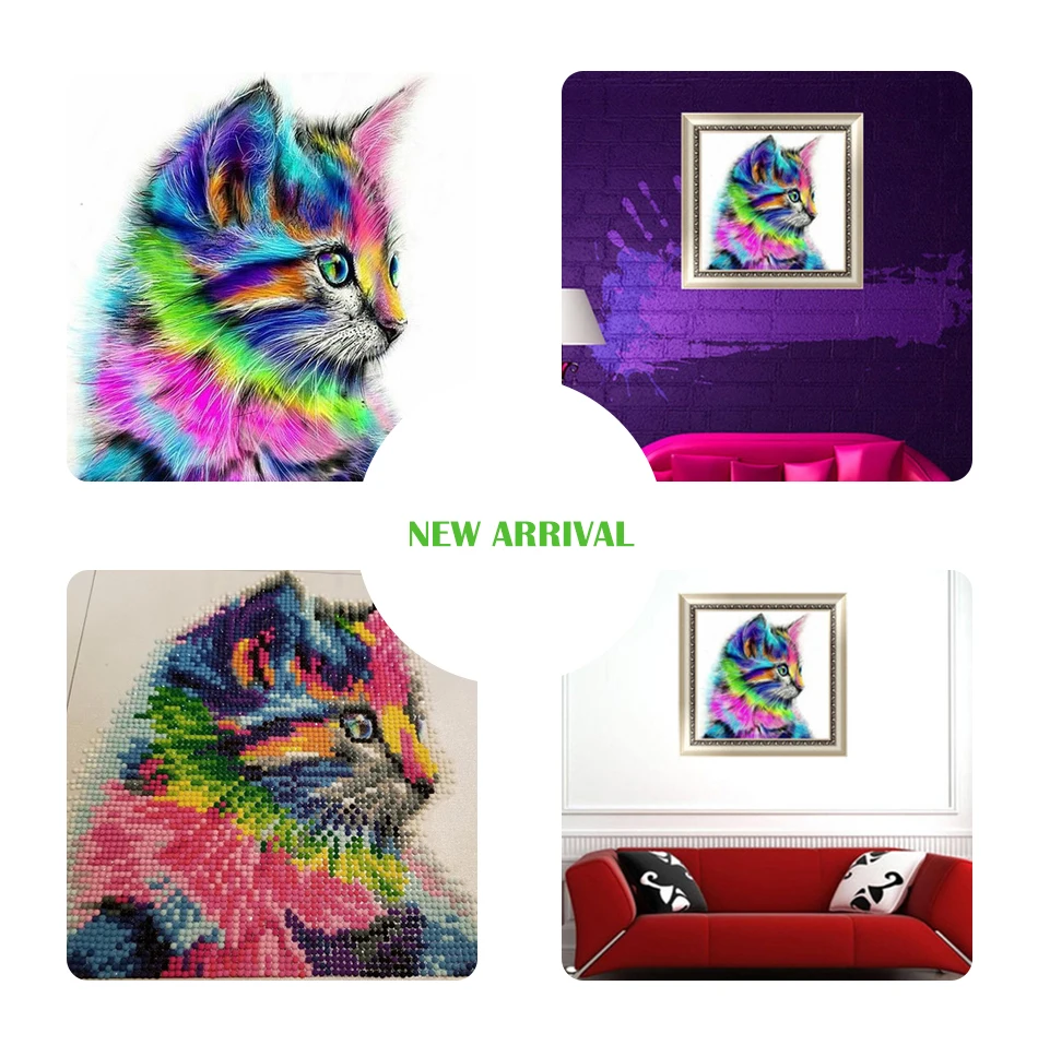 DIY 5D алмазная картина мультфильм животное круглая Алмазная мозаика украшение дома вышивка узор вышивка ручной работы подарок на год