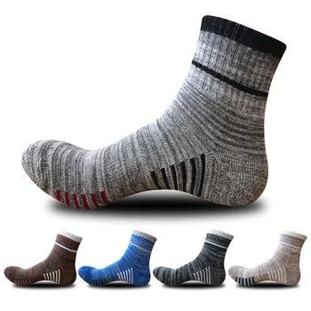 

1P Sock Men's Mid Autumn Winter Stripe Soft Thick Cotton Socks Breathability Sweat-absorption Anti Friction Male Accessories