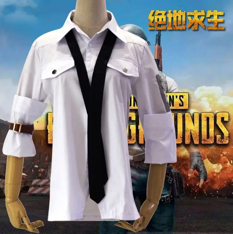 MMGG игра PUBG Battlegrounds костюмы для косплея белые рубашки для мужчин и женщин в том же стиле одежда Высокое качество полный размер