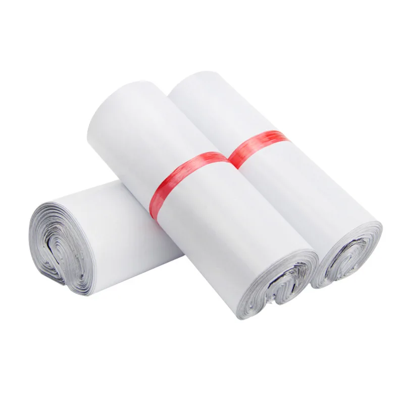 Sobres de polietileno blanco, bolsas de almacenamiento de sobres Express, sello autoadhesivo, bolsas de plástico PE, embalaje de correo, 50 Uds.