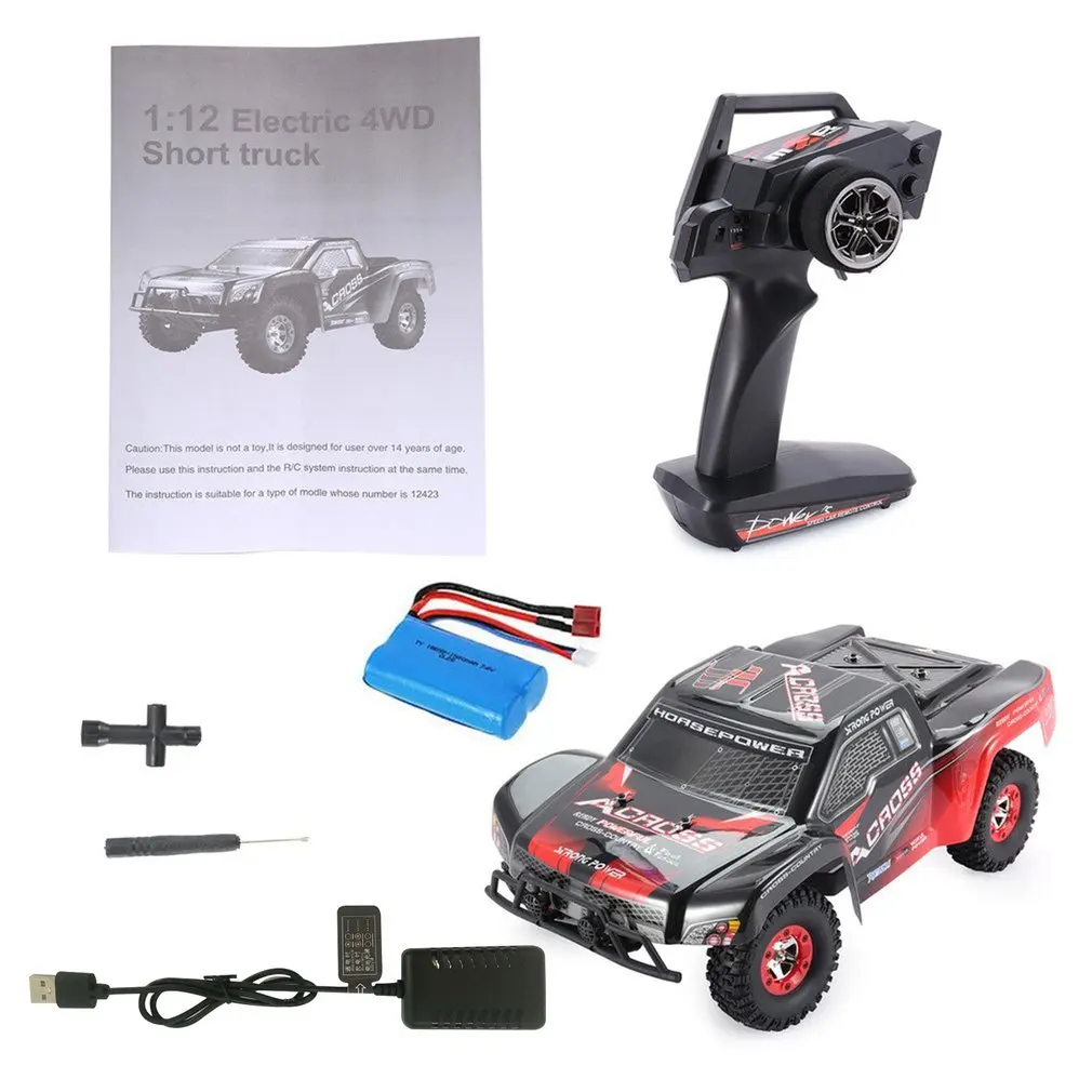 

Hot Wltoys Buggy Vehicle12423 1/12 2.4G 4WD High speed Electric Brushed Short Course Off-Road RTR RC Car with LED Light
