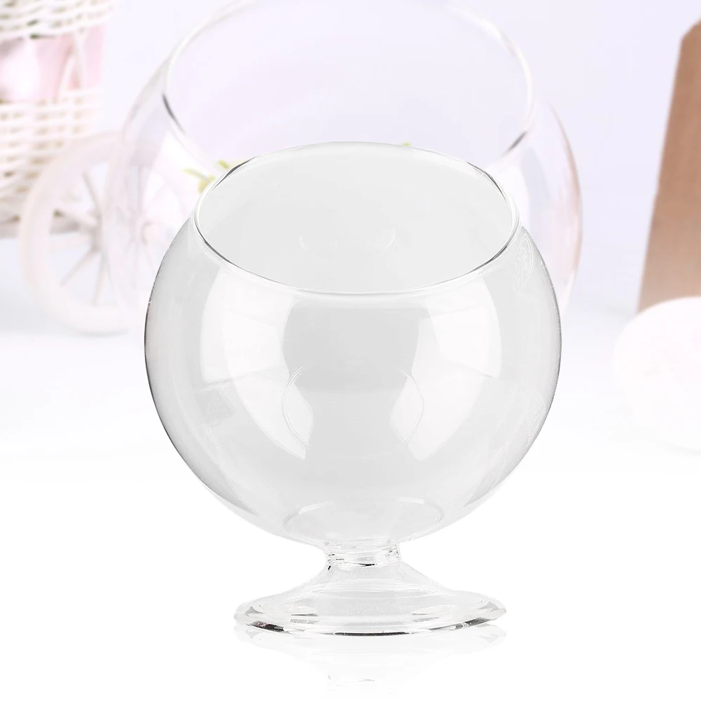 

Bedroom Clear Round Shape Glass Aquarium Fish Bowl Fish Tank Plant Vase Party Decor Stand Vase Living Room Vase