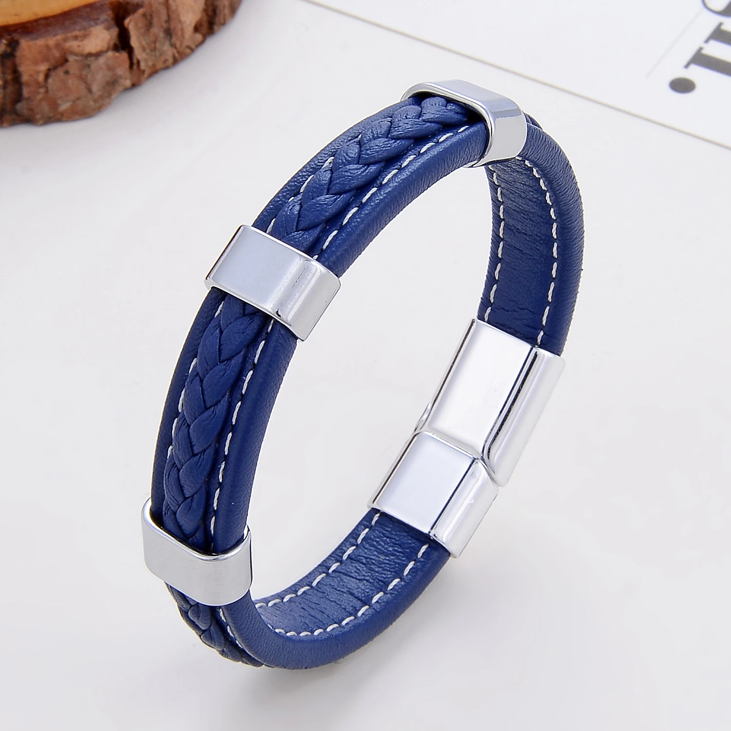 Bracelet Jewelry Classic Braided Leather Bracelet For Women Zinc Alloy Metal Mens Jewelry Bracelets Femme Accessories