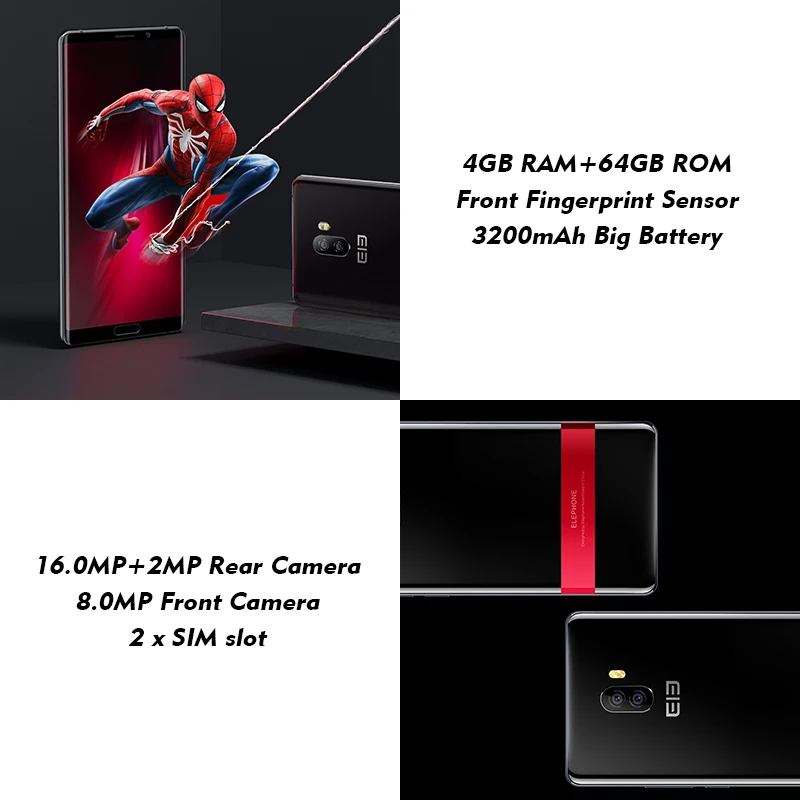 Сотовый телефон Elephone P11 3D LTE Android 4 Гб 64 Гб MTK6797T 6,0 дюймов 16MP+ 8MP 3200 мАч задний смартфон с отпечатком пальца