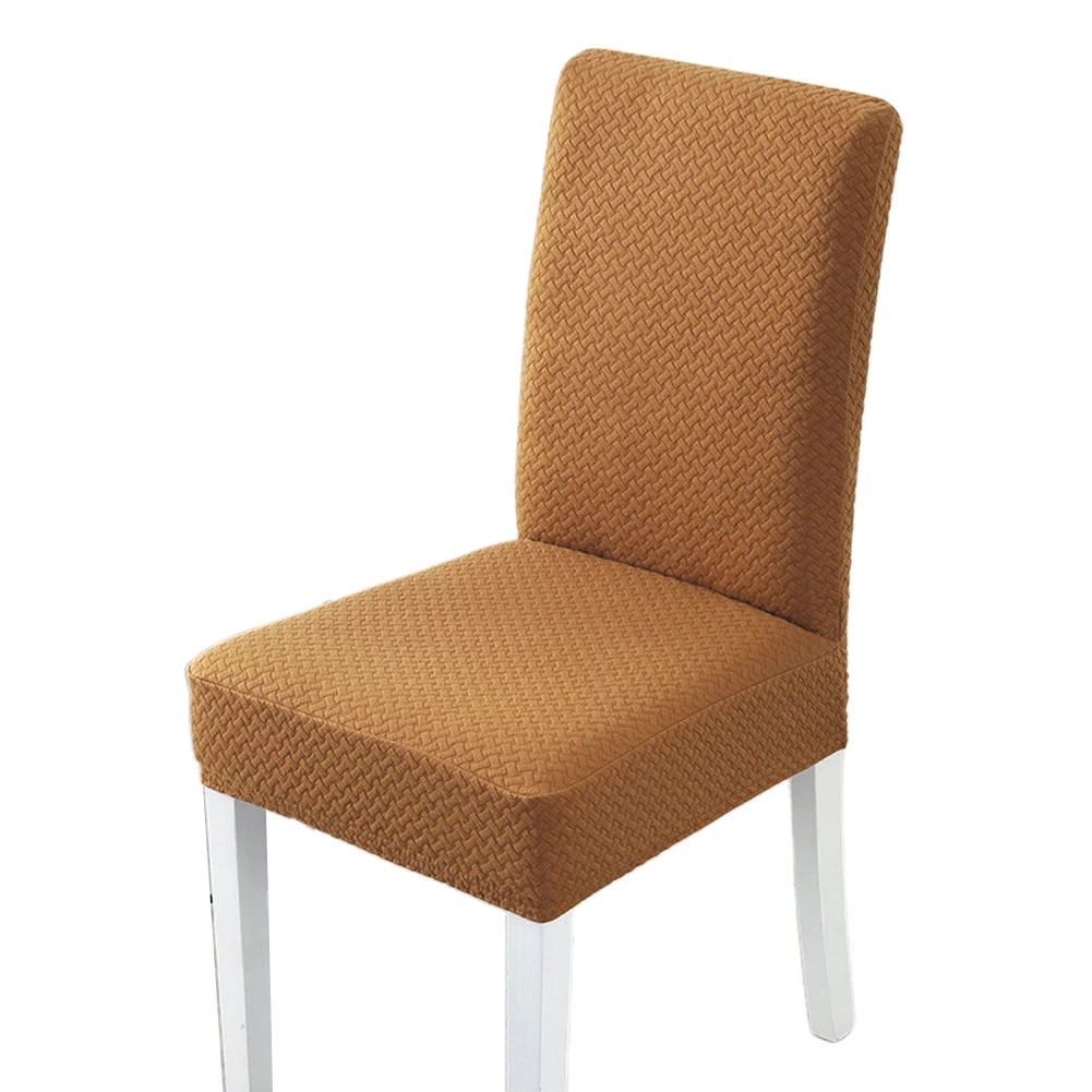 Школьный офис стрейч эластичные чехлы на стулья для отелей Slipcover кухня моющийся жаккард Свадебная вечеринка Рождество столовая современный - Цвет: Coffee