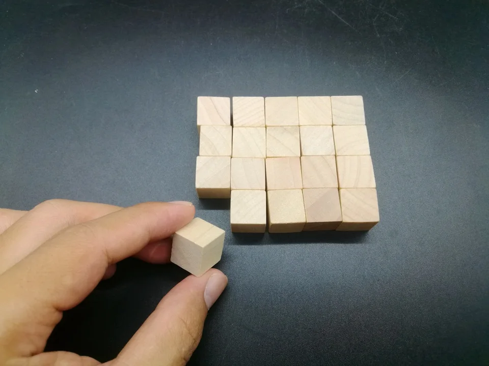 4*5 pcs 15 mm Wooden Cube Puzzle Laser Engraving Customzie Gift DIY Toy Hobby
