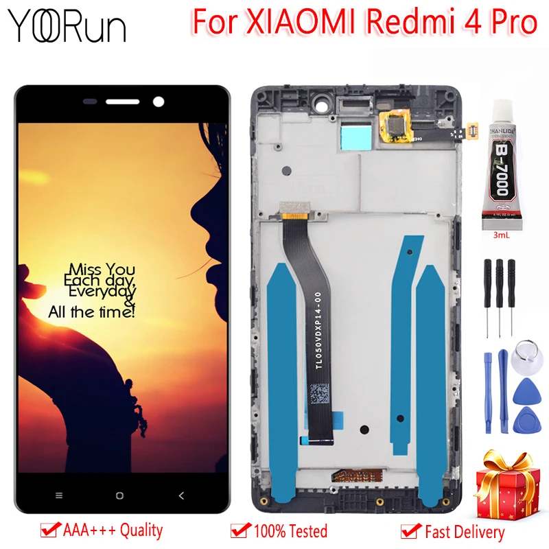 5," для Xiaomi Redmi 4 Pro ЖК-дисплей с сенсорным экраном качественный дигитайзер в сборе с рамкой для Redmi 4 Prime lcd