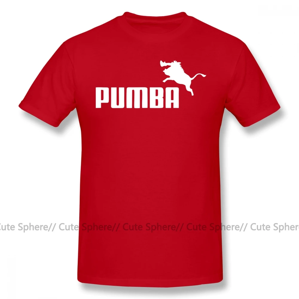 Футболка Pumba, футболка с логотипом Pumba, футболка с принтом, 100 хлопок, модная забавная Мужская ХХХ футболка с коротким рукавом - Цвет: Red