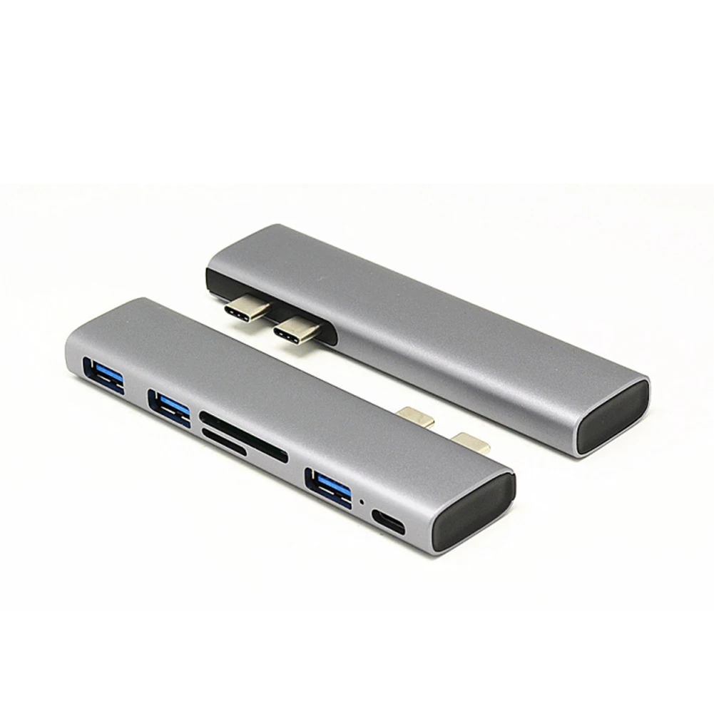 6 в 1 Зарядка PD адаптер для ноутбука Передача данных USB концентратор TF карта подключение Универсальный обмен алюминиевого сплава type C Настольный