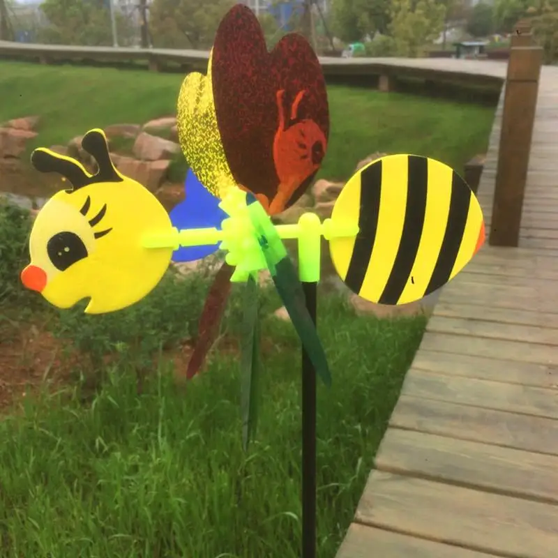 Пчела ветряная мельница ветер вертушка Pinwheel пластик цвет случайный 3D красивый