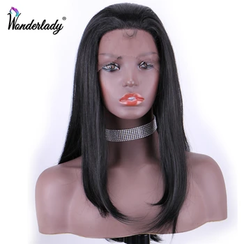 

WonderLady Long Ombre Brown Wigs With Baby Hair Synthetic Lace Front Wigs For Black Women Free Part False Hair Afro Straight Wig