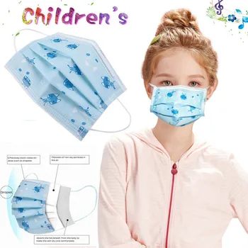 

Free shipping Dust cover Disposable 3-Ply Masks Face Mask With Elastic Earloop Comfortable and soft Kids Non-woven fabric 200PCS