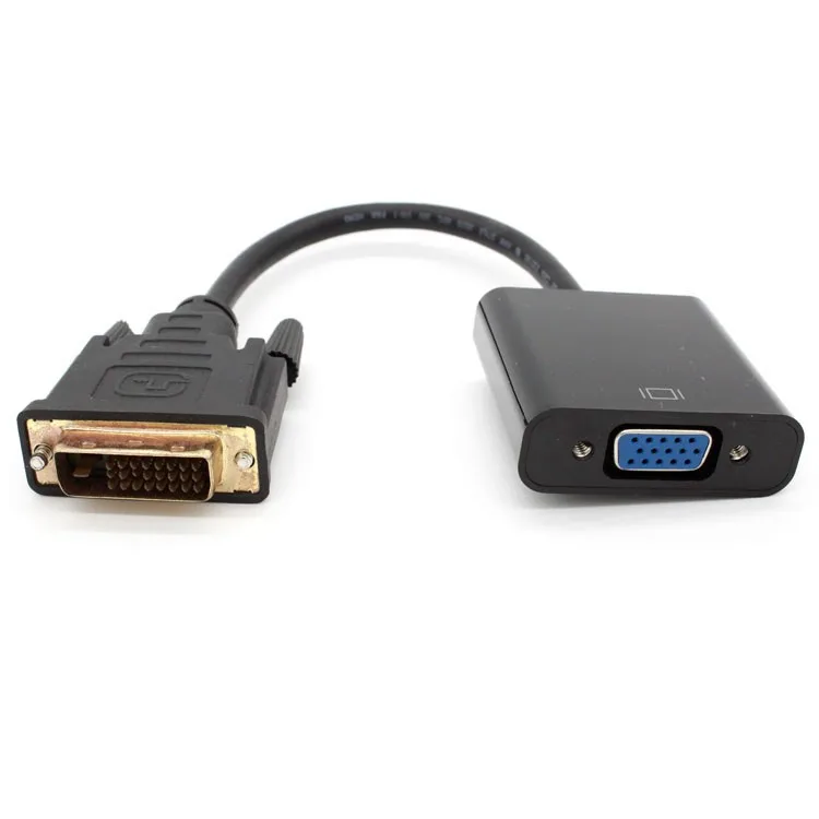 

RIVOER DVI to VGA HD adapter DVI (24 + 1) to VGA male female interface display card with chip