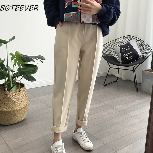 BGTEEVER Spring Thicken Women Pencil Pants Plus Size Wool Pants Female Autumn High Waist Loose Trousers Capris Good Fabric cheap COTTON Acrylic Ankle-Length Pants LY3498 Solid Casual Flat REGULAR Pockets Button Broadcloth Button Fly autumn winter BGTEEVER Spring Thicken Women Pencil Pants Plus Size Wool Pants Female Autumn High Waist Loose Trousers Capris Good Fabric cheap COTTON Acrylic Ankle-Length Pants LY3498 Solid Casual Flat REGULAR Pockets Button Broadcloth Button Fly autumn winter