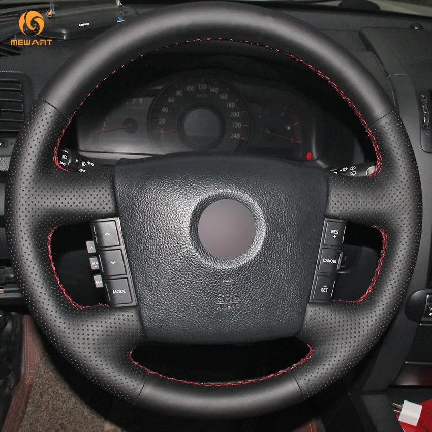 Чехол на руль автомобиля MEWANT из черной натуральной кожи для Kia Borrego 2008 2015