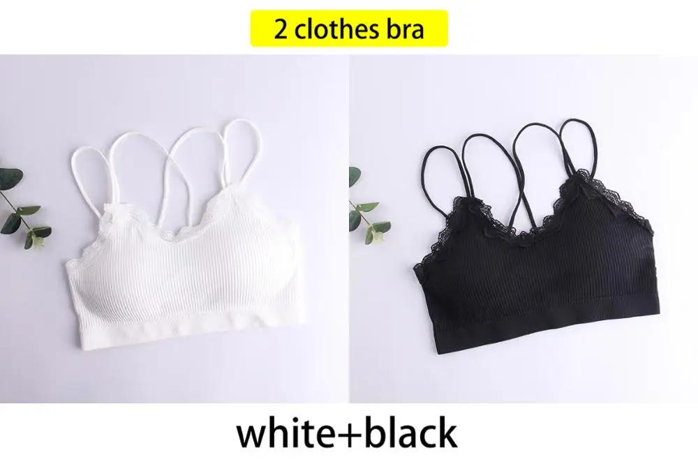 white black French Style 2pcs Solid Color Sexy Lingerie Seamless Bra Wire Free Comfort Push Up Bras for Women Underwear Bralette - Цвет: white black
