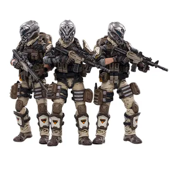 

3Psc 10.5cm Action Figures 1/18 Hell Skull Paratrooper Squad Removable Soldier Model Figure With High Degree Of Reduction Toy