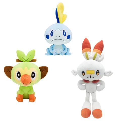 Sobble Scorbunny Grookey Sirfetch 'd плюшевые куклы игрушки Покемоны Меч Щит Мягкие плюшевые игрушки Рождественский подарок для детей друг - Цвет: 3Pcs