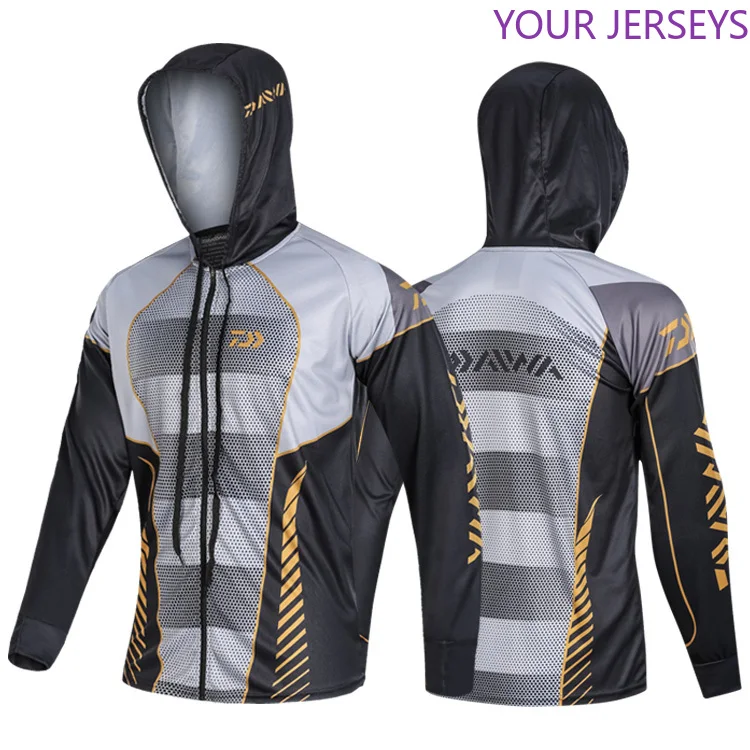 

New 2020 Daiwa Men Fishing Clothings Windproof Zipper Jacket Anti-Mosquito Coat Fishing Jersey Running Riding Fishing Clothes