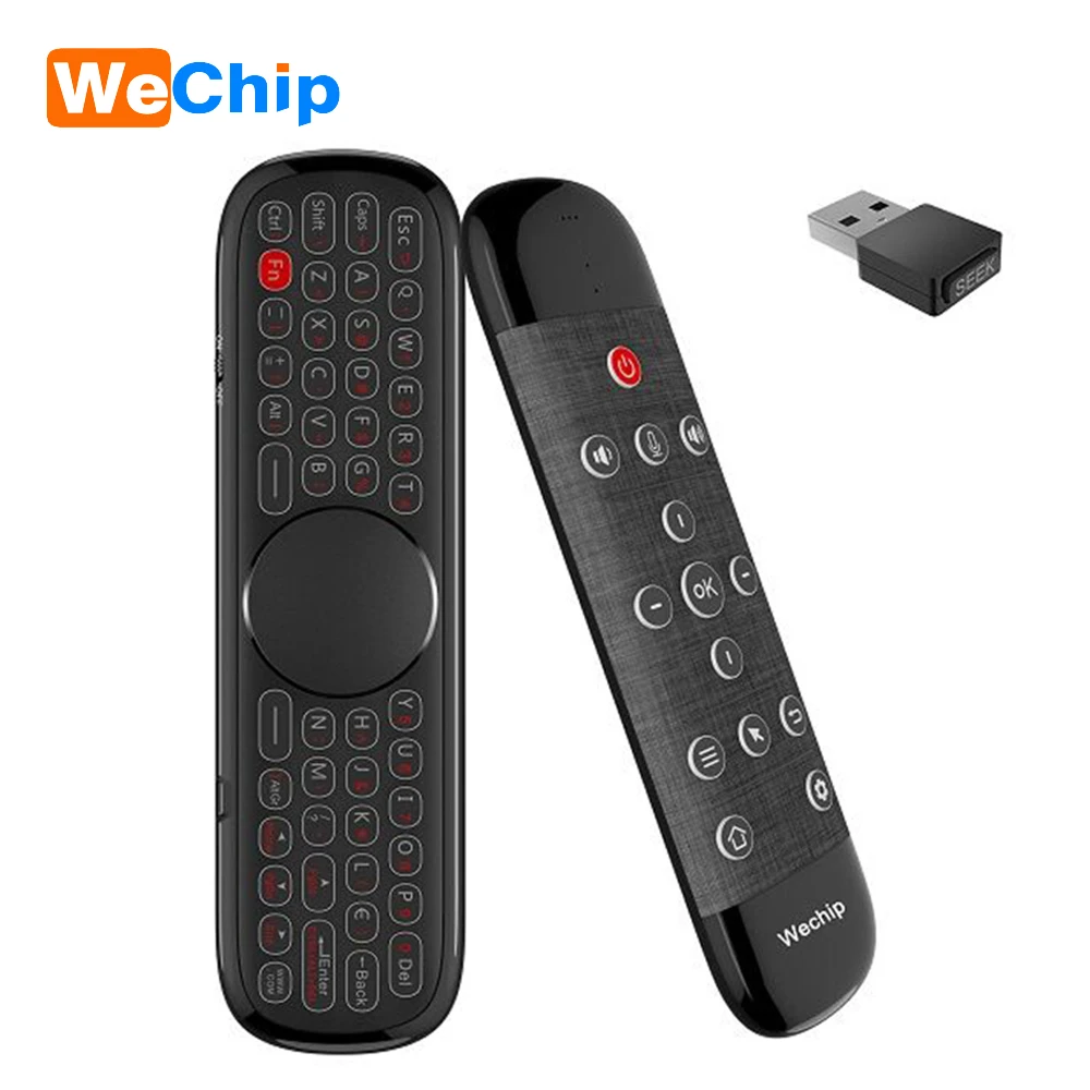 Wechip W2 Pro hava fare ses uzaktan kumanda mikrofon 2.4G kablosuz Mini klavye jiroskop akıllı Android TV kutusu Mini PC