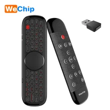 Wechip W2 Pro Air Mouse Microphone à télécommande vocale 2.4G sans fil Mini clavier Gyroscope pour Smart Android TV Box Mini PC