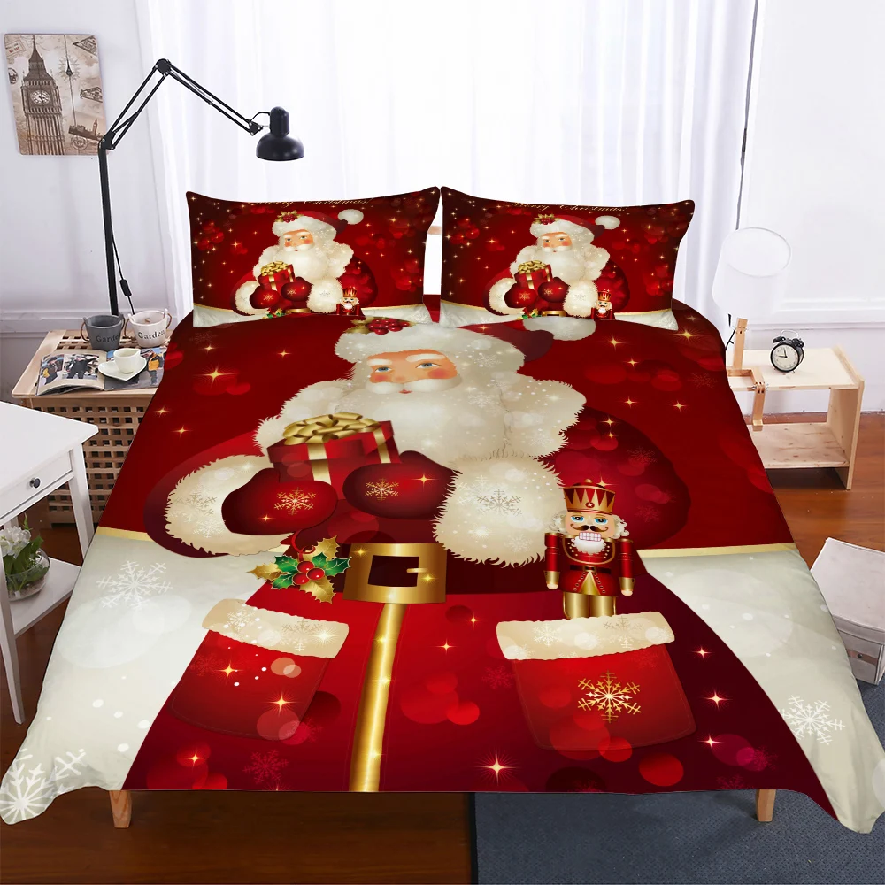 BEST.WENSD Merry Christmas домашний текстиль постельные принадлежности набор счастливый год спальня постельные принадлежности двойной человек одеяло с наволочками - Цвет: as picture