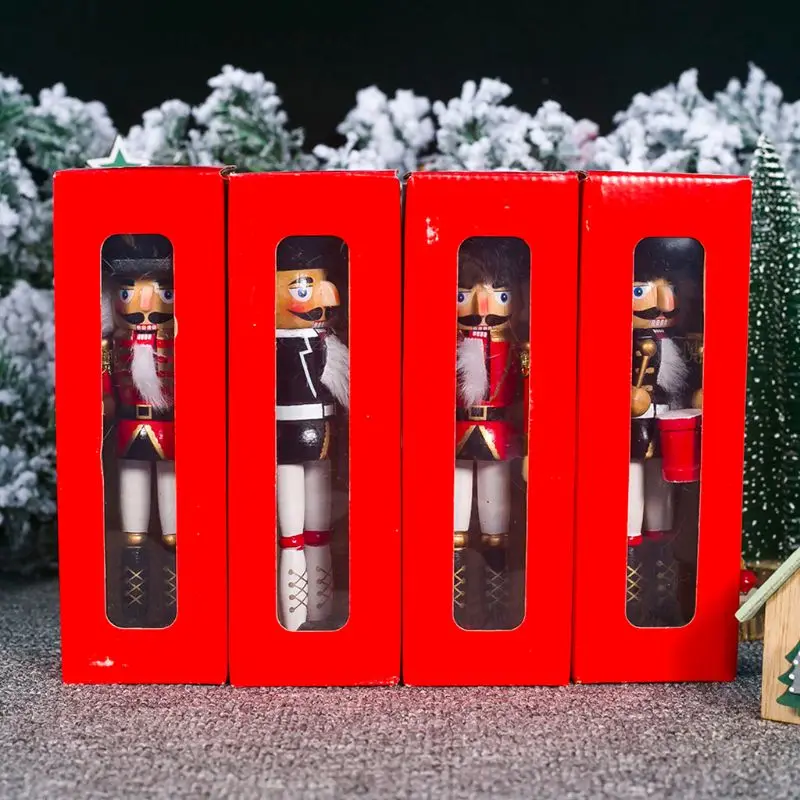 

Wooden Nutcracker Soldier Handcraft Doll Miniature Figurines Puppet Toy Classic Xmas Home Decoration Ornament 2019