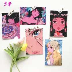 8 Pçs/set Coreano Querida Menina Retro Cartão Cartão Lomo Kpop Kawaii Papelaria Adesivos Decorativos Adesivo De Parede Grande Cartão Postal Presente