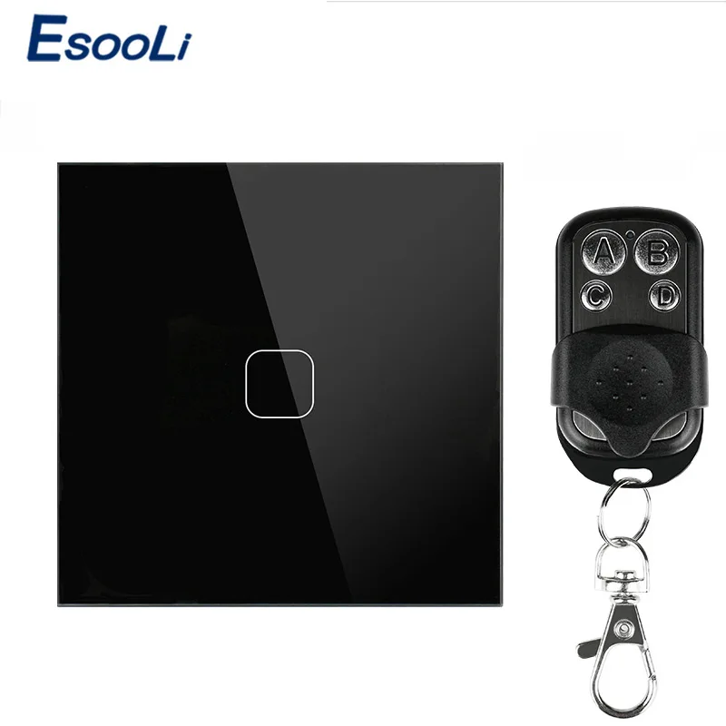 1 Gang Remote EsooLi EU/UK Стандартный беспроводной пульт дистанционного управления света сенсорные переключатели дистанционное управление настенный выключатель домашней автоматизации сенсорный выключатель - Цвет: 1 Gang Remote