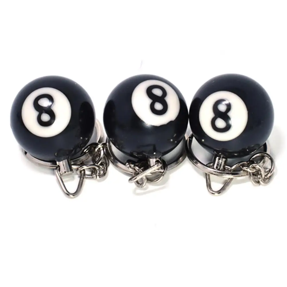 Collectables Billiard Pool Black Keychain Snooker Table Ball Number 8 Key Ring Awsome Gift Keyrings Utit Vn