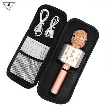 

Ssmarwear WS-858 karaoke microphone wireless speaker bluetooth microphone for computer phone recording youtube home karaoke mic