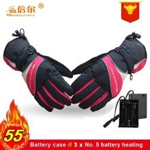 Warmspace Электрический перезаряжаемый аккумулятор перчатки с подогревом умное управление теплые перчатки зимние уличные водонепроницаемые спортивные лыжные перчатки