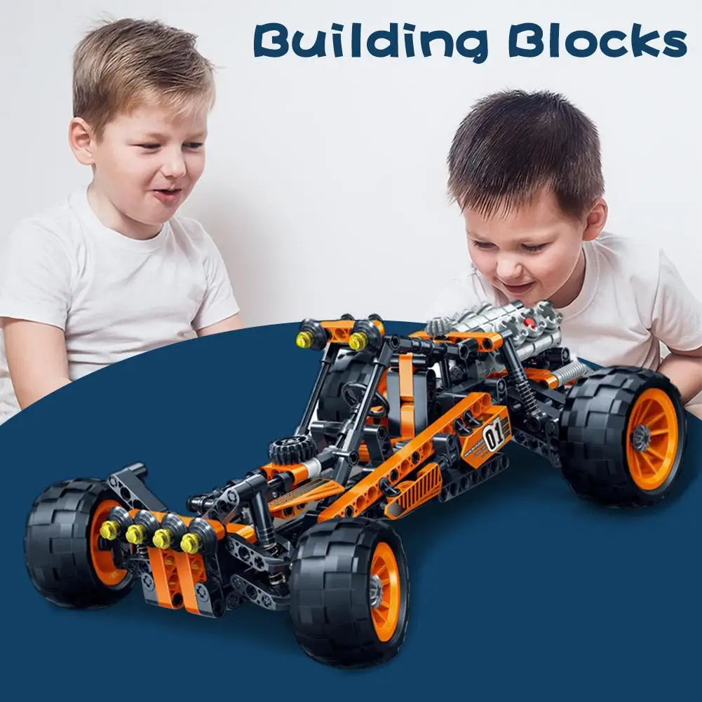 

382pcs Puzzle Assembly Building Blocks Small Particles Toy Racing Model Building Blocks Toy