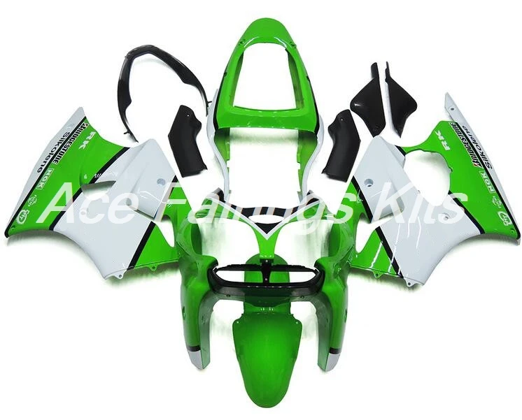 Впрыска ABS Полный обтекатели комплект подходит для Kawasaki ZX6R 2000 2001 2002 ZX-6R 00 01 02 ниндзя 636 Кузов Набор зеленый белый