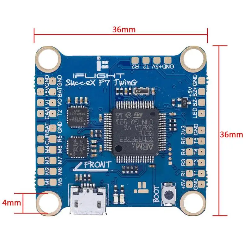IFlight 36*36 мм Контроллер полета sucex F7 TwinG V2.1 STM32F405R6T6 двойной ICM20689 Встроенный OSD 5V/3A BEC