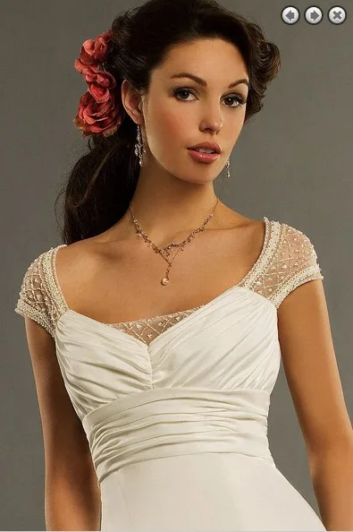 Vestido de noiva Casamento платье с коротким рукавом модное романтическое свадебное платье платья для подружек невесты