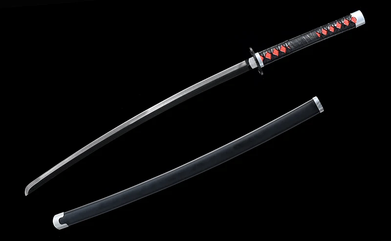 Аниме Demon Slayer: Kimetsu No Yaiba Tanjirou Kamado Настоящий стальной меч оружие косплей реквизит