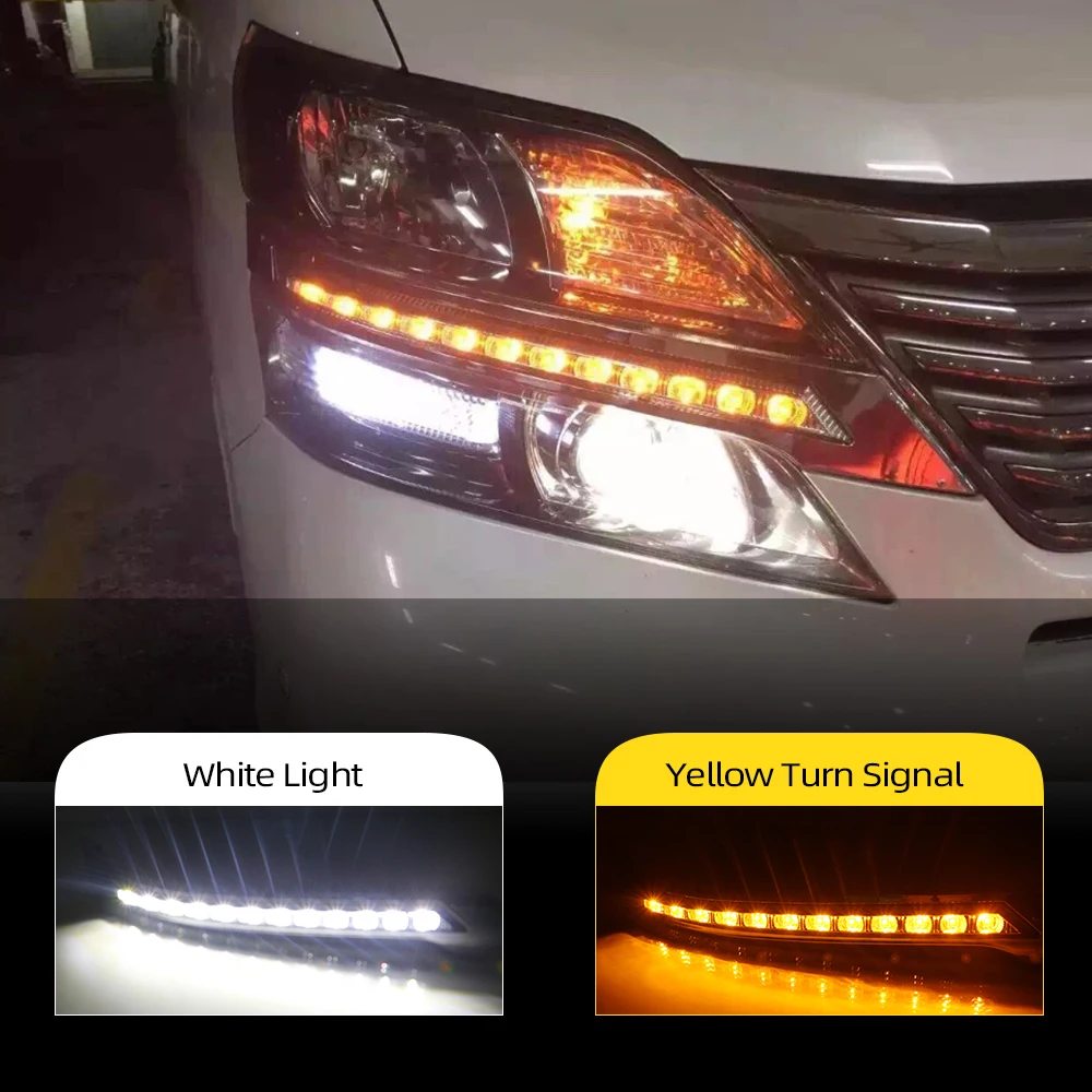 CSCSNL 2 шт. для Toyota Vellfire 2012 2013 светодиодный DRL дневные ходовые огни Дневной светильник сигнал поворота автомобильный стильный светильник