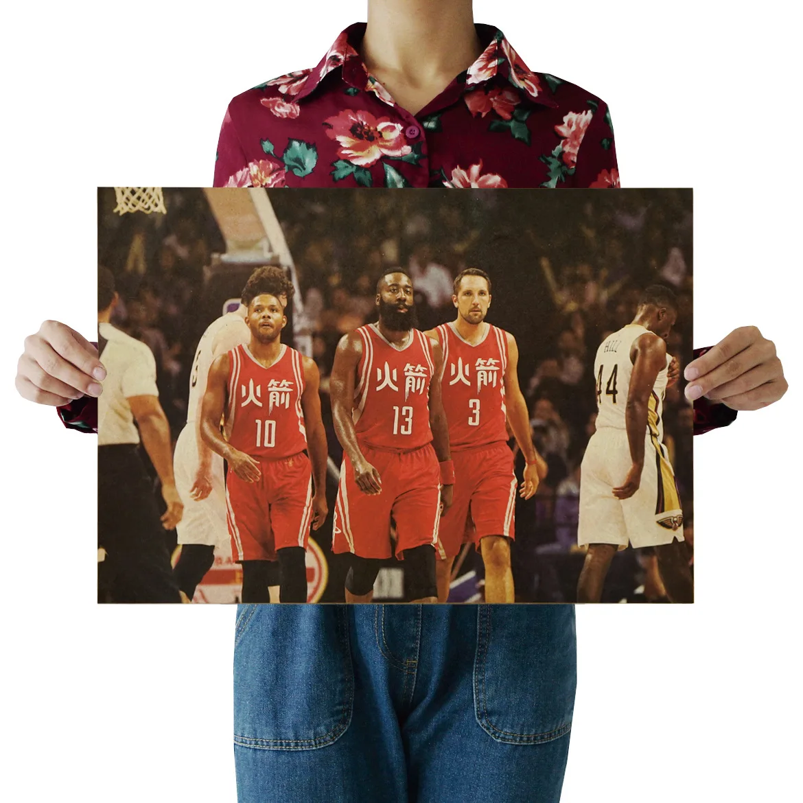 [H023] NBA Harden C-Ностальгический ретро плакат из крафт-бумаги экран для помещений кафе декоративная живопись