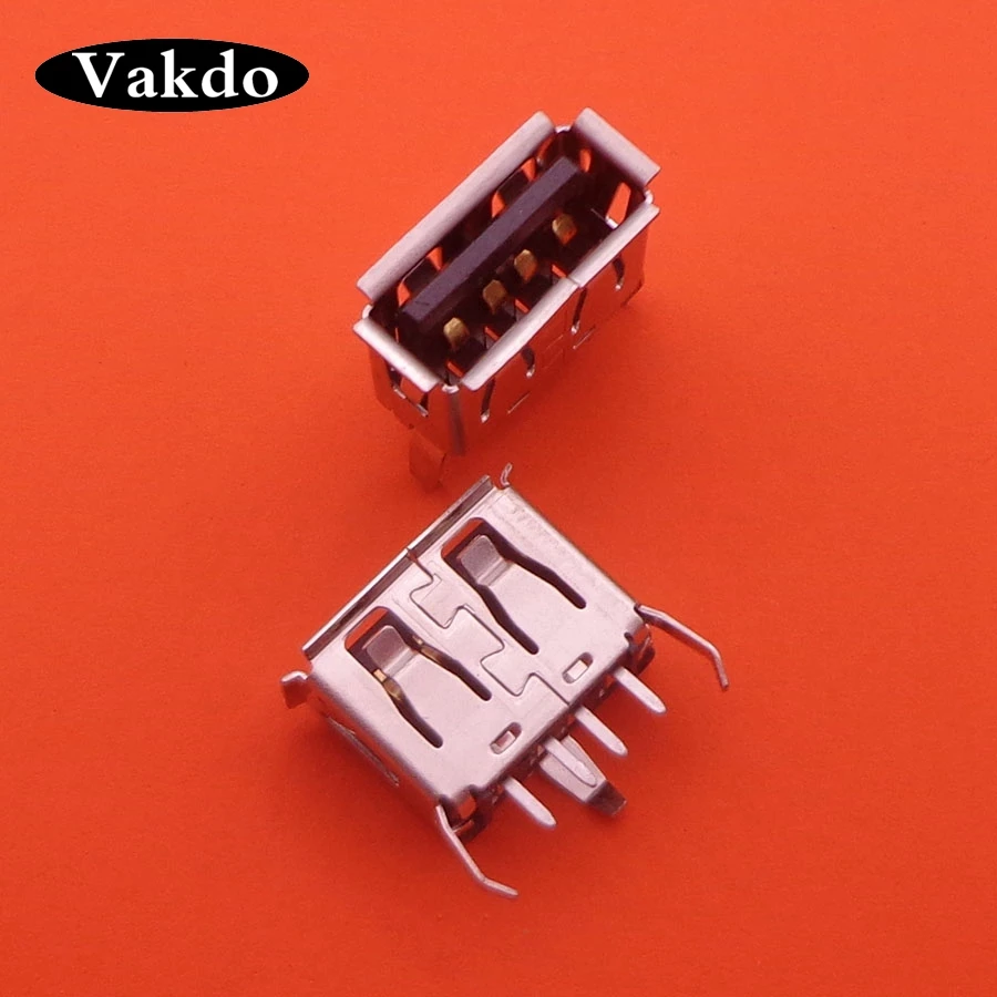 1 шт. A Тип плоский угол (180 градусов) гнездо USB PCB разъем 3 ножки 4 pin запасные