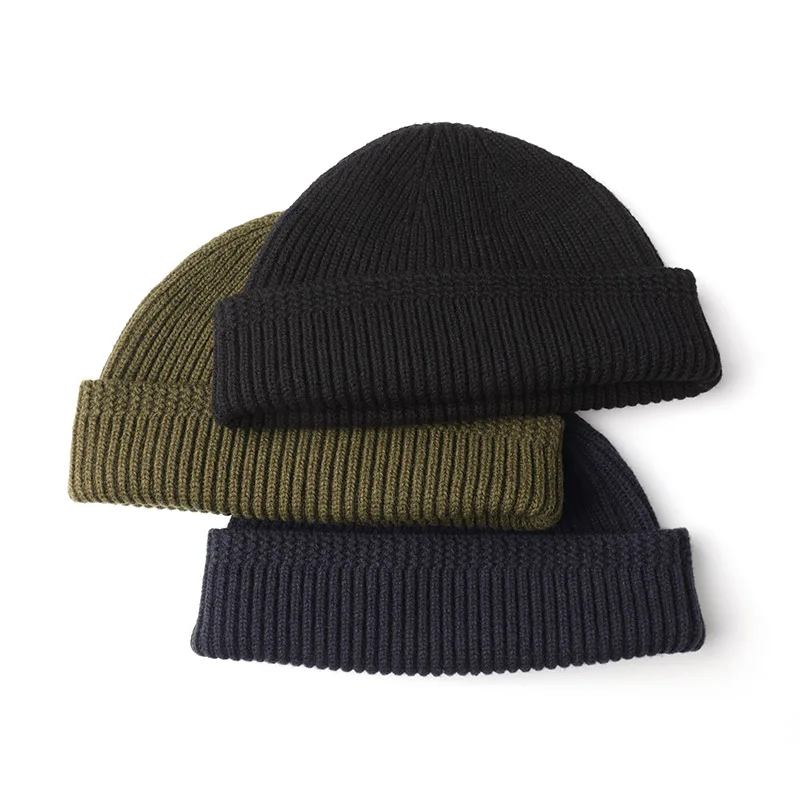 帽子 everyone low gauge speckled knit cap Uskees #4003 ultra blue - speckled donegal wool hat