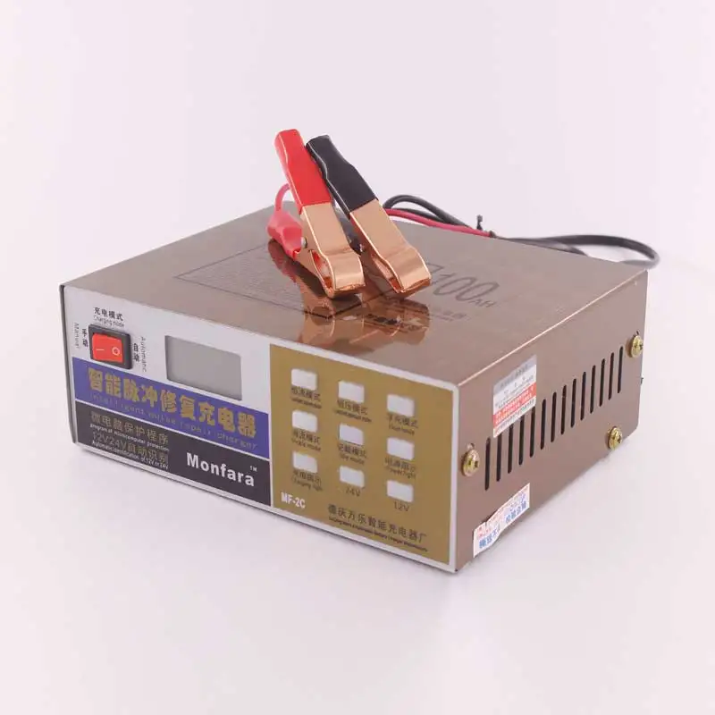 Chargeur De Batterie De Voiture Entièrement Automatique, Réparation D'impulsions Intelligente, Camion, Moto, 12V, 24V, 110V, 220V