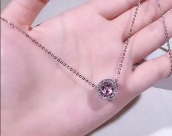 

YPD79 925 Silver Round Zircon Lady's Necklace Wedding Dress Matching Gifts